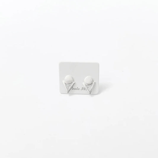 Brinco Geométrico Triângulo Vazado com Círculo