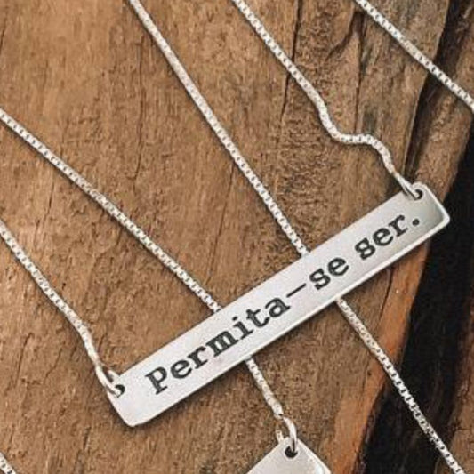 Gargantilha de Plaquinha "Permita-se ser" - 45cm